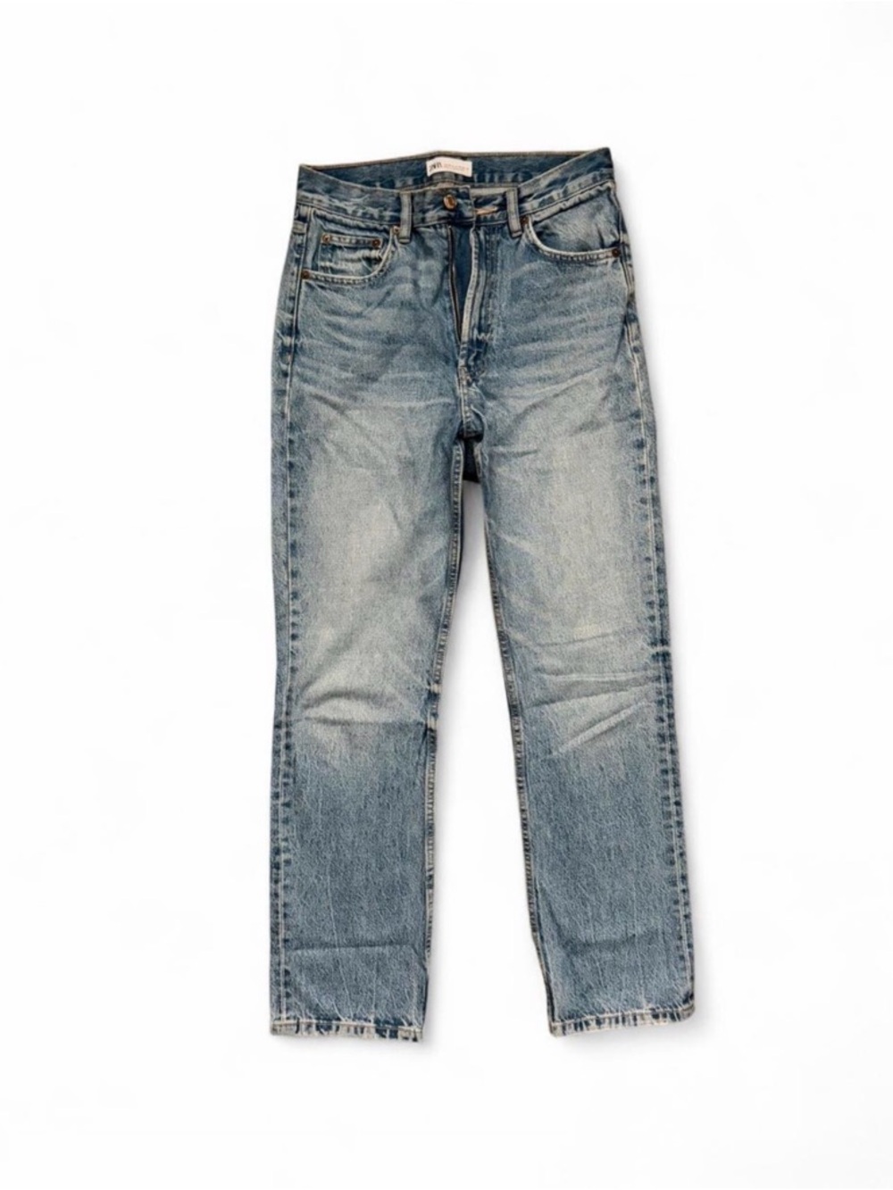 Zara Women’s Straight Light Blue Washed Jeans